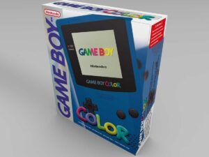 Caja consola Game Boy Color Azul, caja Game Boy Color Azul