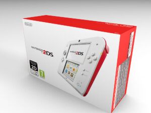 Caja consola Nintendo 2DS Blanca Roja, caja 2DS Blanca y Roja