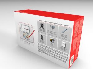 Caja consola Nintendo 2DS Blanca Roja, caja 2DS Blanca y Roja