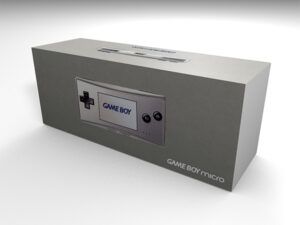 Caja consola Nintendo Game Boy Micro gris, caja Game Boy Micro gris
