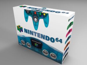 Caja consola Nintendo 64 Ice Blue, caja N64 Ice Blue