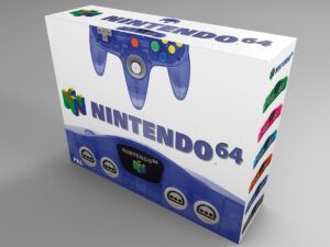 Caja consola Nintendo 64 Midnight Blue, caja N64 Midnight Blue
