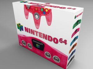 Caja consola Nintendo 64 Watermelon Red, caja N64 Watermelon Red
