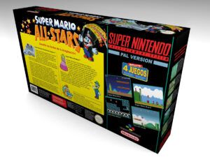 Caja consola Nintendo SNES Super Mario All Stars, caja SNES Super Mario All Stars