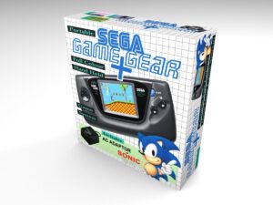 Caja consola Sega Game Gear Sonic, caja Game Gear Sonic