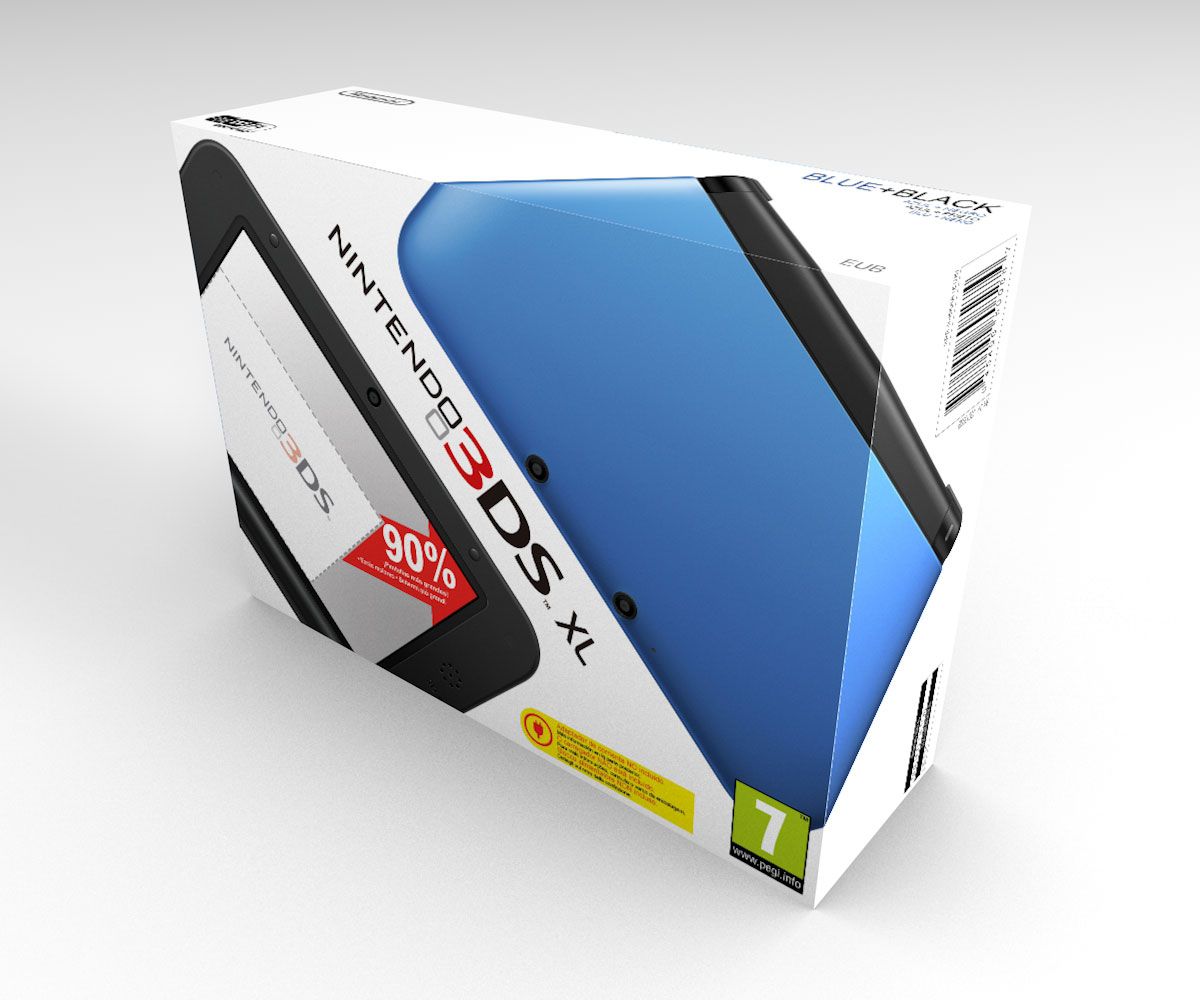 Caja consola 3DS XL azul, caja 3DS XL azul