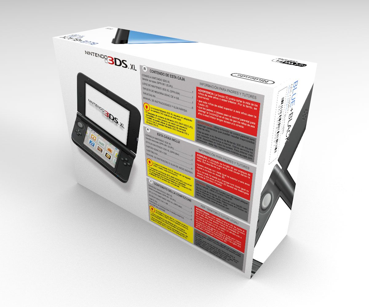 Caja consola 3DS XL azul, caja 3DS XL azul