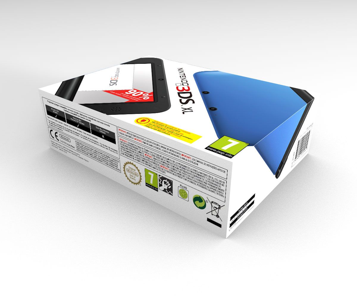 Caja consola 3DS XL azul, caja 3DS XL azul