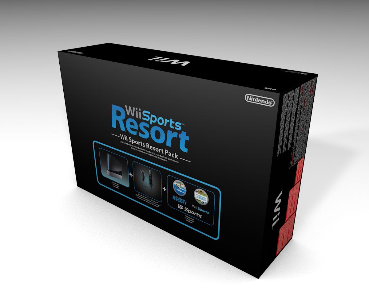 Caja consola Nintendo Wii Negra, caja vacía Wii Negra