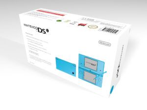 Caja consola DSi azul claro, caja DSi azul claro