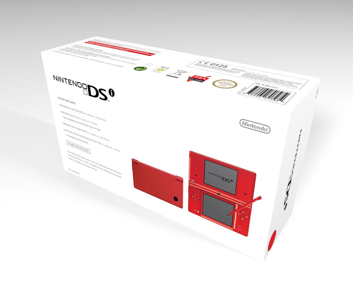 Caja consola DSi roja, caja DSi roja