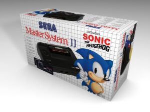 Caja consola Master System II Sonic, caja Master System 2 Sonic