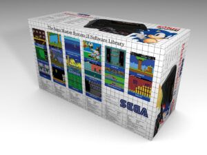 Caja consola Master System II Sonic, caja Master System 2 Sonic
