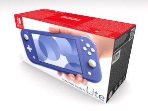 Caja consola Switch Lite Azul, caja Switch Lite Azul