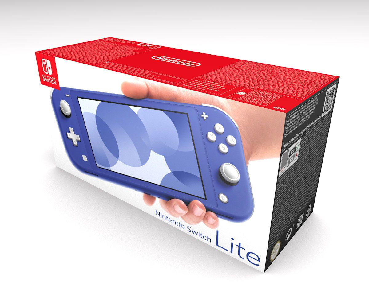 Caja consola Switch Lite Azul, caja Switch Lite Azul