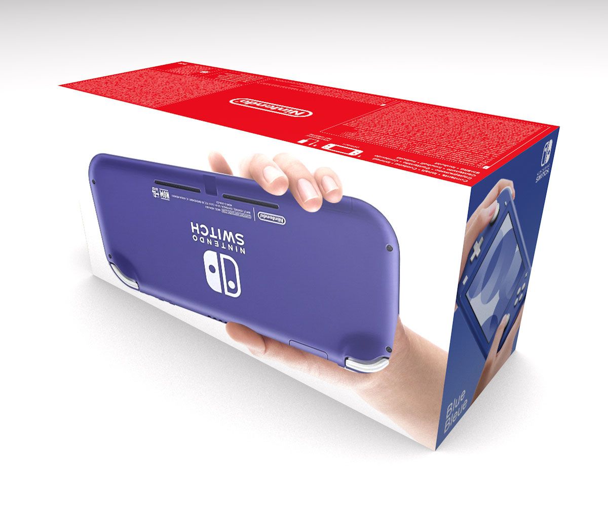 Caja consola Switch Lite Azul, caja Switch Lite Azul