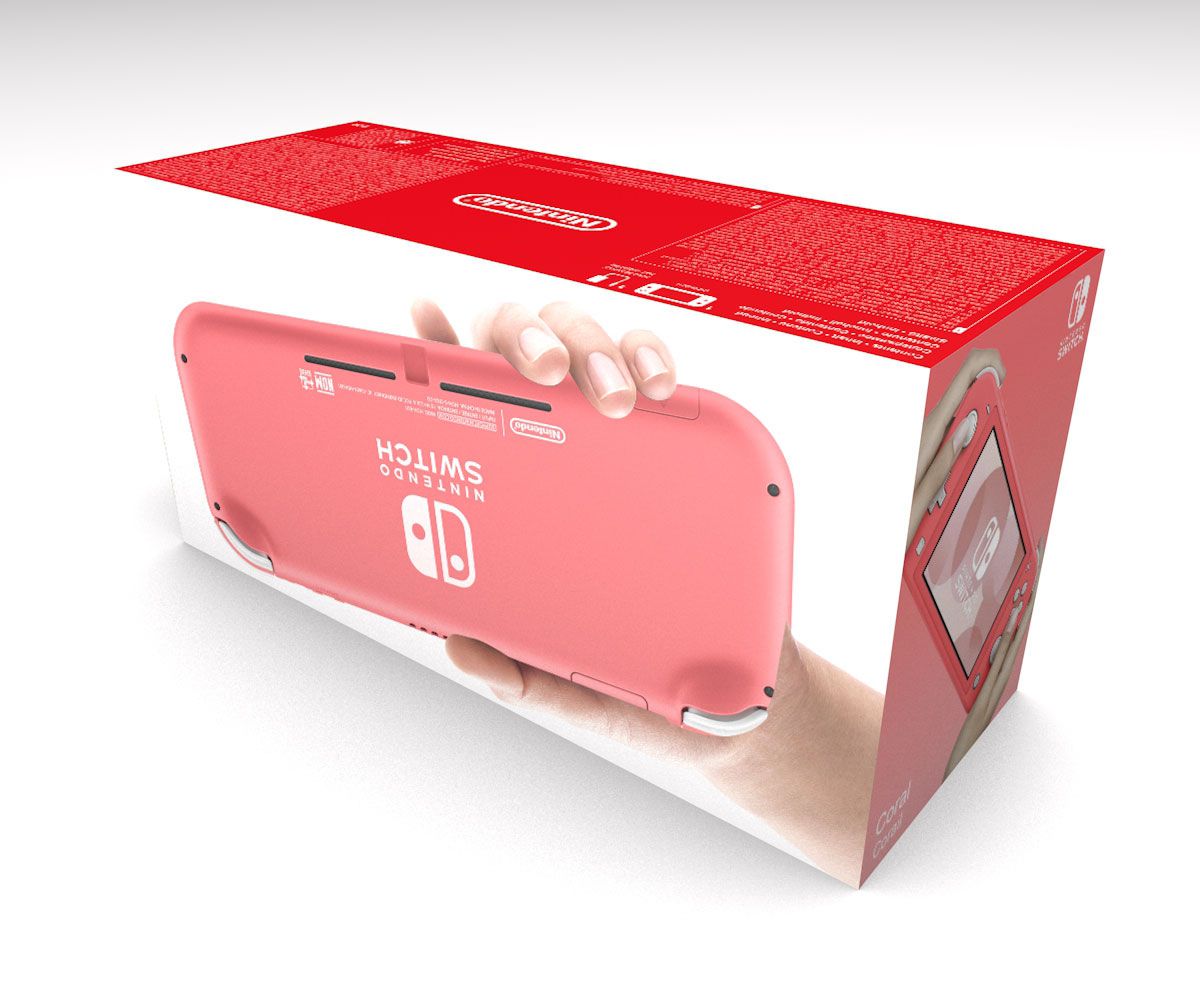 Caja consola Switch Lite Coral, caja Switch Lite Coral