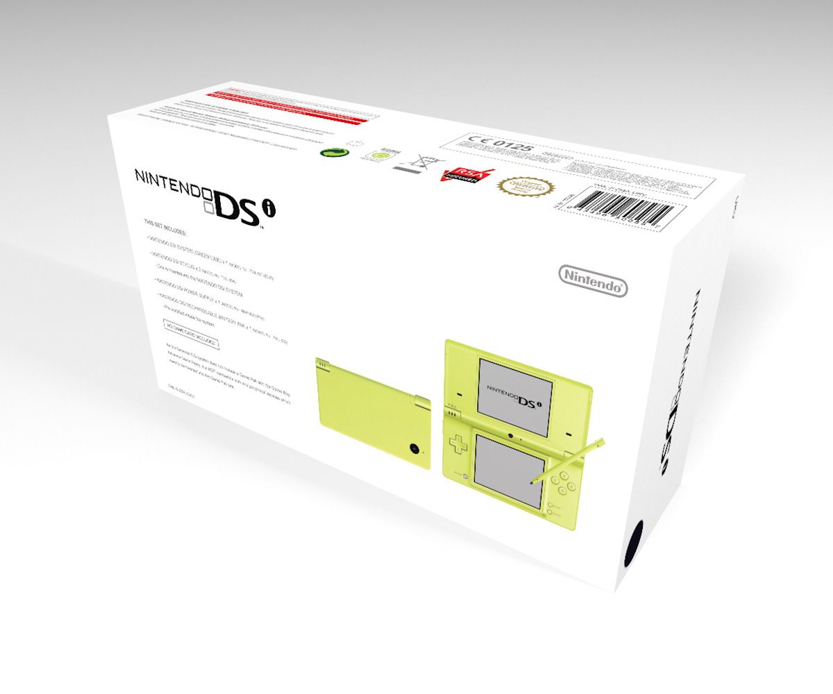 Caja consola DSi verde, caja DSi verde