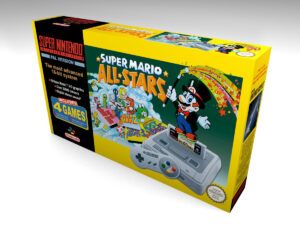 Caja consola Nintendo SNES Super Mario All Stars EN, caja SNES Super Mario All Stars EN