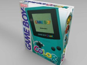 Caja consola Game Boy Color turquesa NTSC, caja vacía Game Boy Color turquesa NTSC