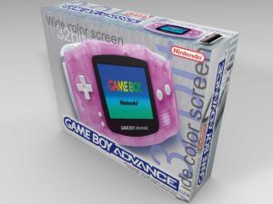 Caja consola Game Boy Advance Transparente Pink, caja vacía Game Boy Advance Transparente Pink