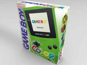 Caja consola Game Boy Color Kiwi NTSC, caja vacía Game Boy Color Kiwi NTSC