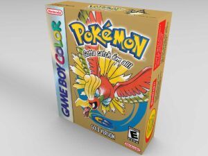 Caja consola Game Boy Color Pokemon Oro NTSC, caja vacía Game Boy Color Pokemon Oro NTSC