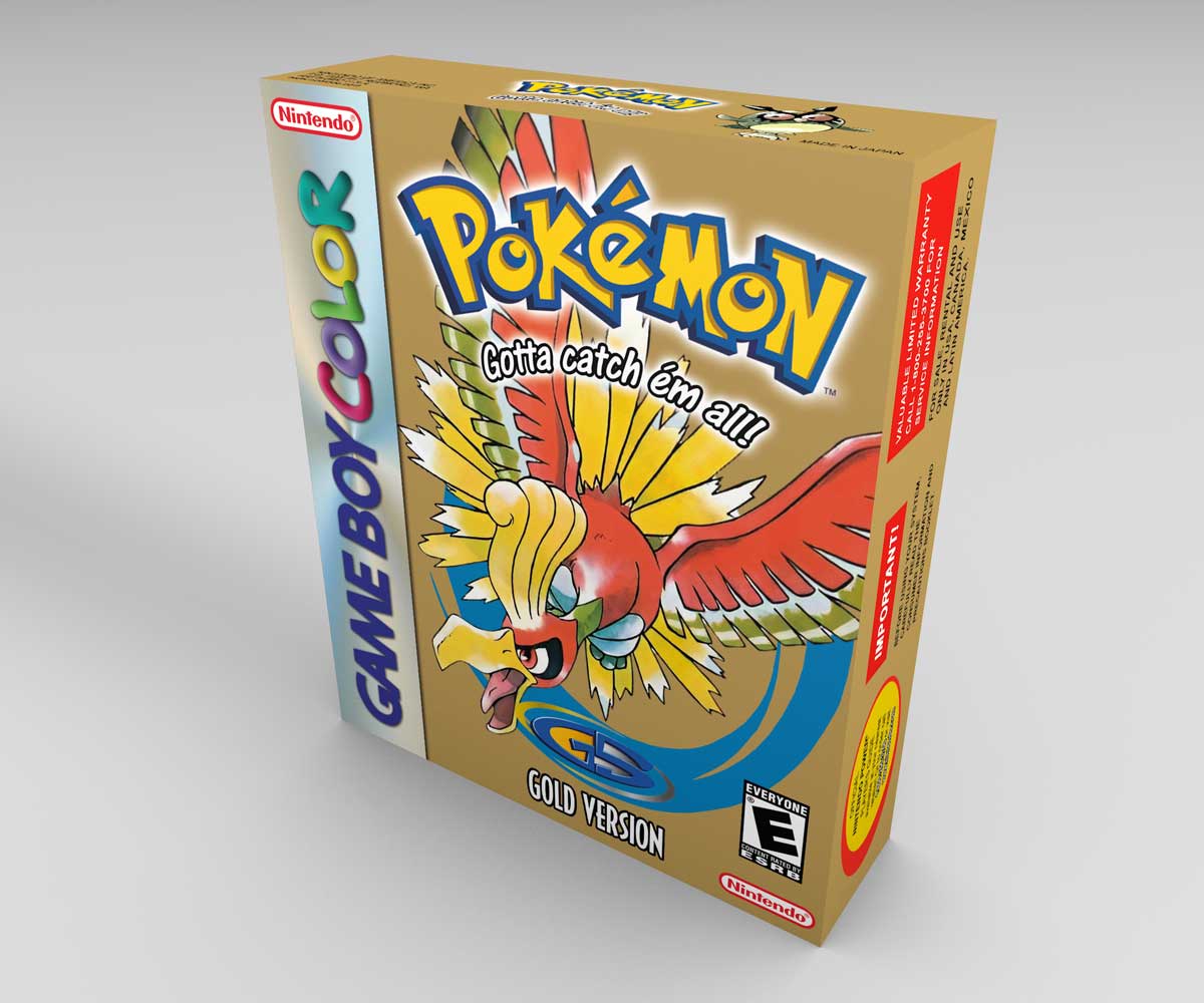 Caja consola Game Boy Color Pokemon Oro NTSC, caja vacía Game Boy Color Pokemon Oro NTSC