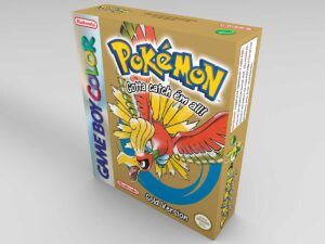 Caja consola Game Boy Color Pokemon Oro UK/NL, caja vacía Game Boy Color Pokemon Oro UK/NL