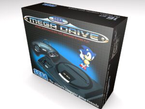 Caja consola Sega Mega Drive 1 Sonic, caja vacía Mega Drive 1 Sonic