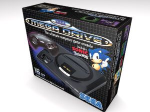 Caja consola Mega Drive 1 Sonic The Hedgehog, caja vacía Mega Drive 1 Sonic