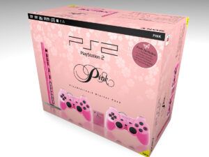 Caja consola PlayStation 2 Slim Pink UK, caja vacia PS2 Slim Pink UK
