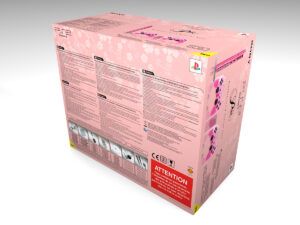 Caja consola PlayStation 2 Slim Pink EUR, caja vacia PS2 Slim Pink EUR