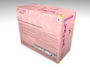 Caja consola PlayStation 2 Slim Pink UK, caja vacia PS2 Slim Pink UK