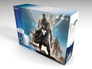 Caja consola PS4 Glacier White Destiny Bundle, caja vacía PS4 Glacier White