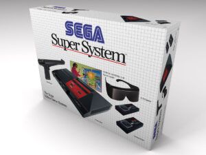 Caja consola Sega Super System, caja vacía Sega Super System