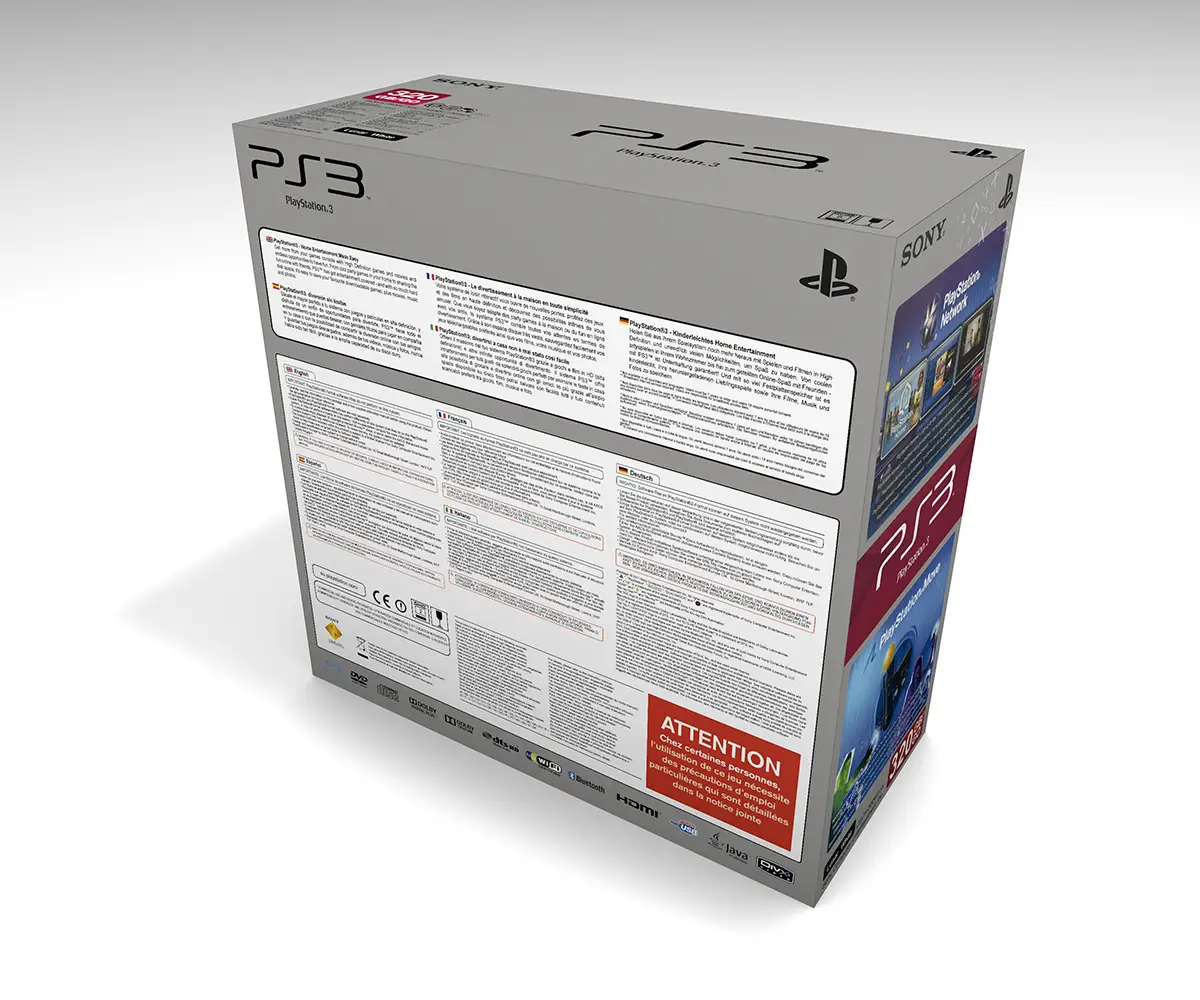 Caja PlayStation 3 Slim 320GB Blanca