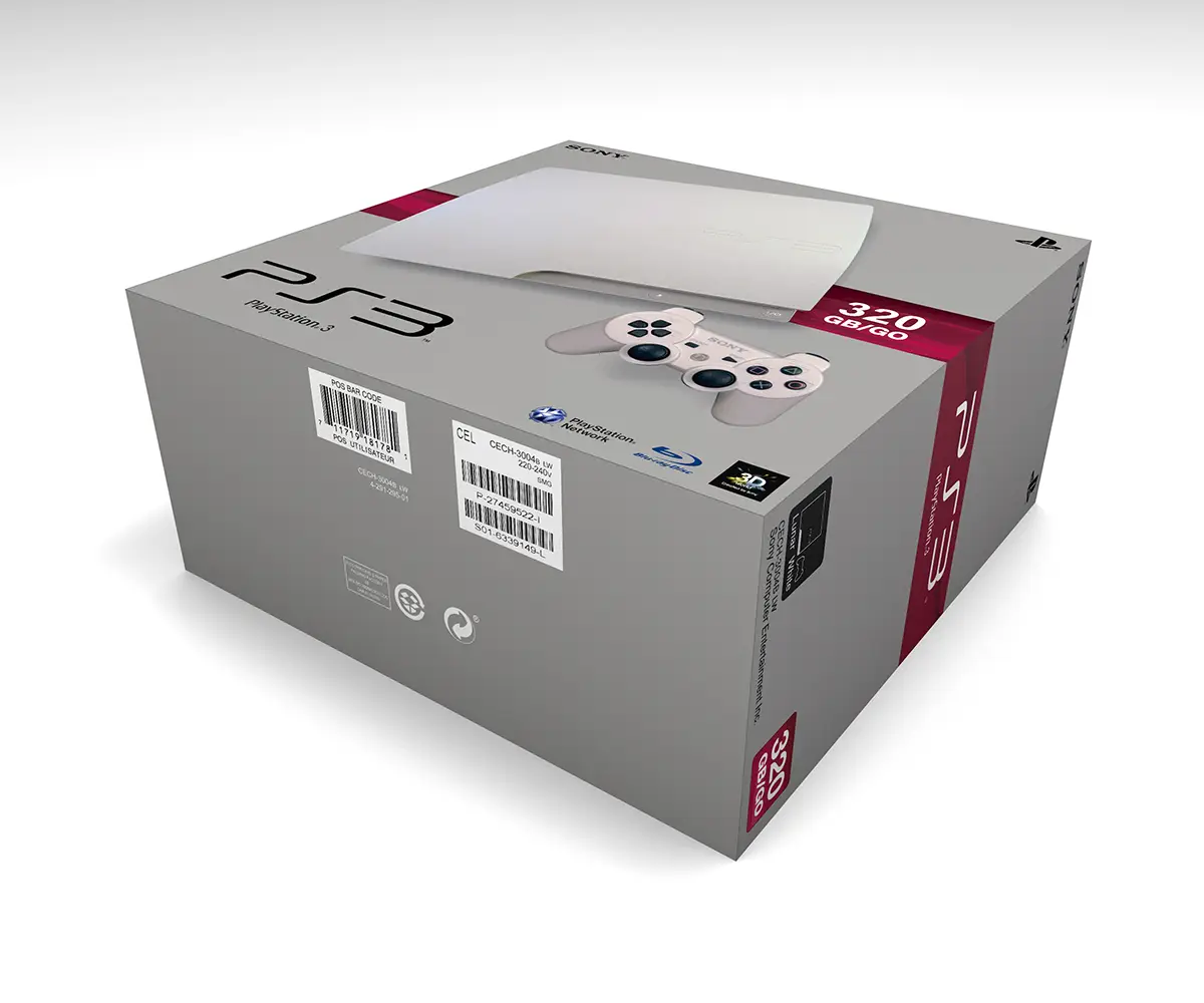 Caja PlayStation 3 Slim 320GB Blanca